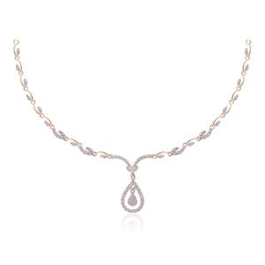 Beautifully Crafted Diamond Necklace in 18k gold with Certified Diamonds-NCK0414P